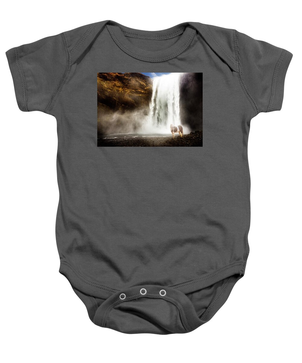 Horse Baby Onesie featuring the photograph Waterfall #1 by Kathryn McBride