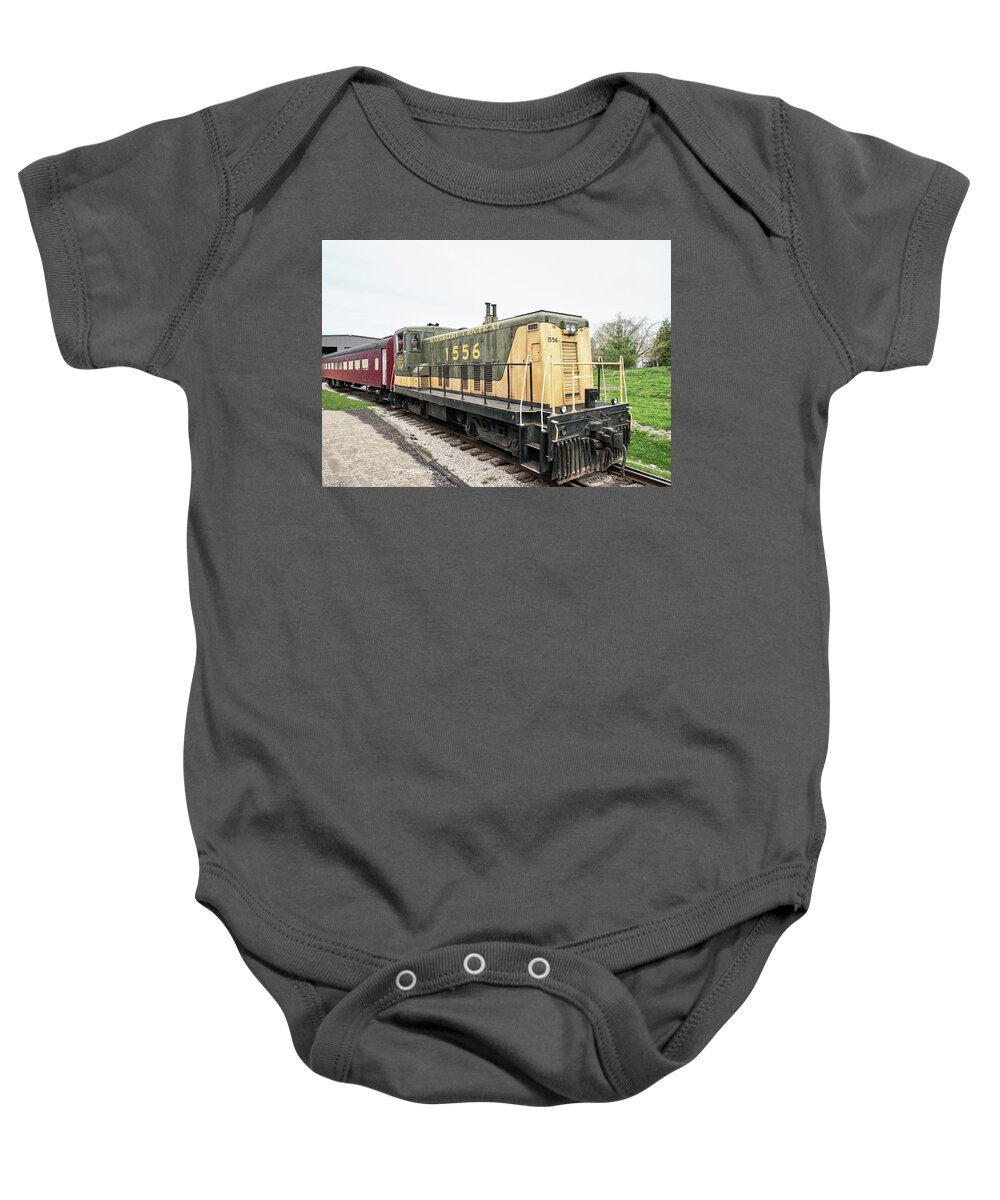 Steam Locomotives Baby Onesie featuring the photograph Waterloo Central by Nick Mares