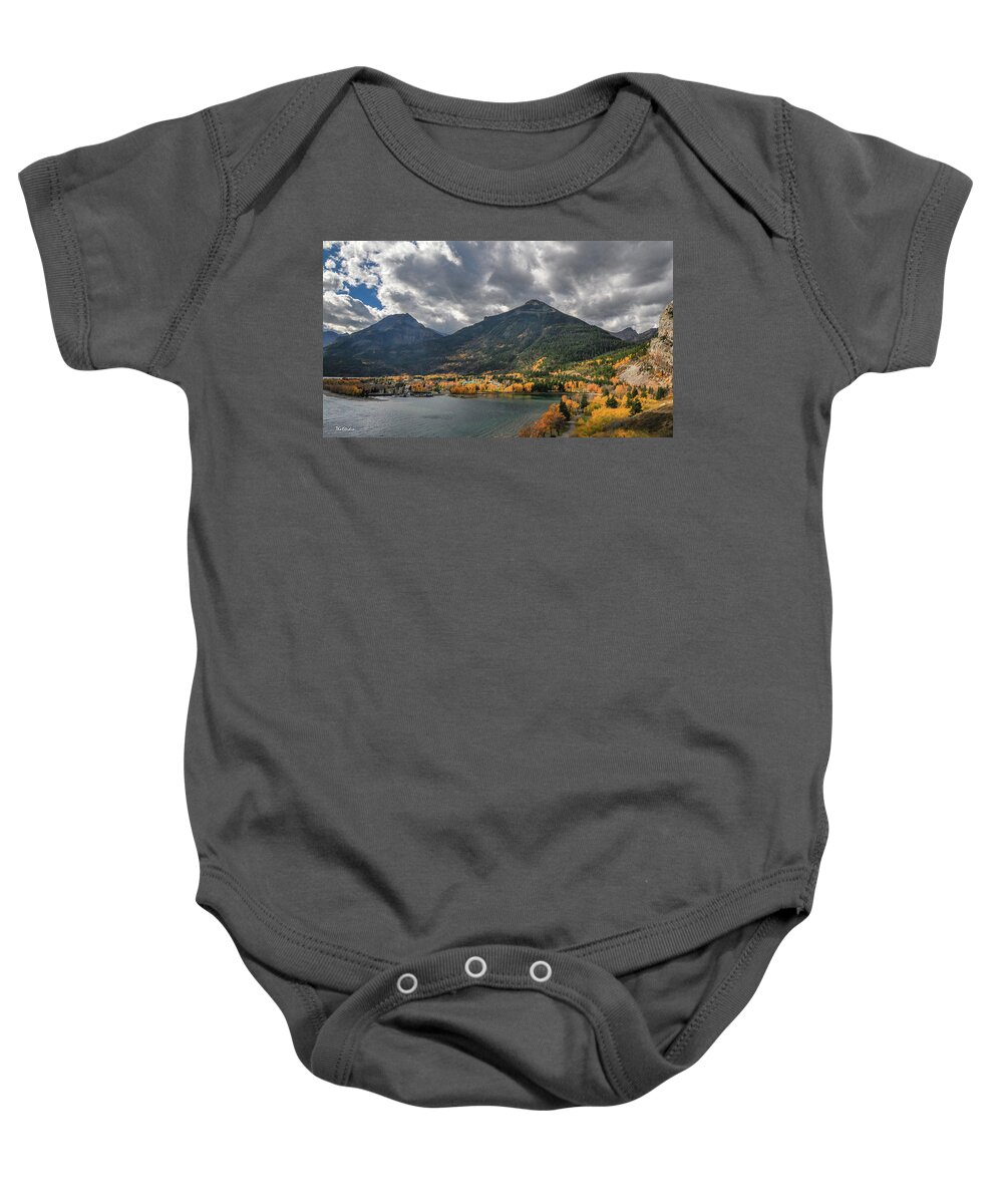 Waterton Park Baby Onesie featuring the photograph Waterton Park Town Site by Tim Kathka