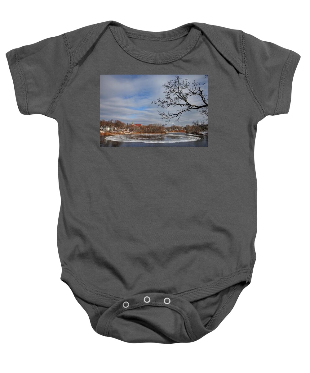 Ice Baby Onesie featuring the photograph Westbrook Ice Wheel by John Meader