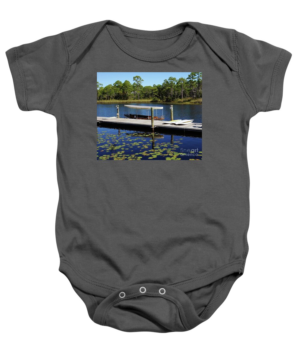 Western Lake Baby Onesie featuring the photograph Western Lake by Megan Cohen