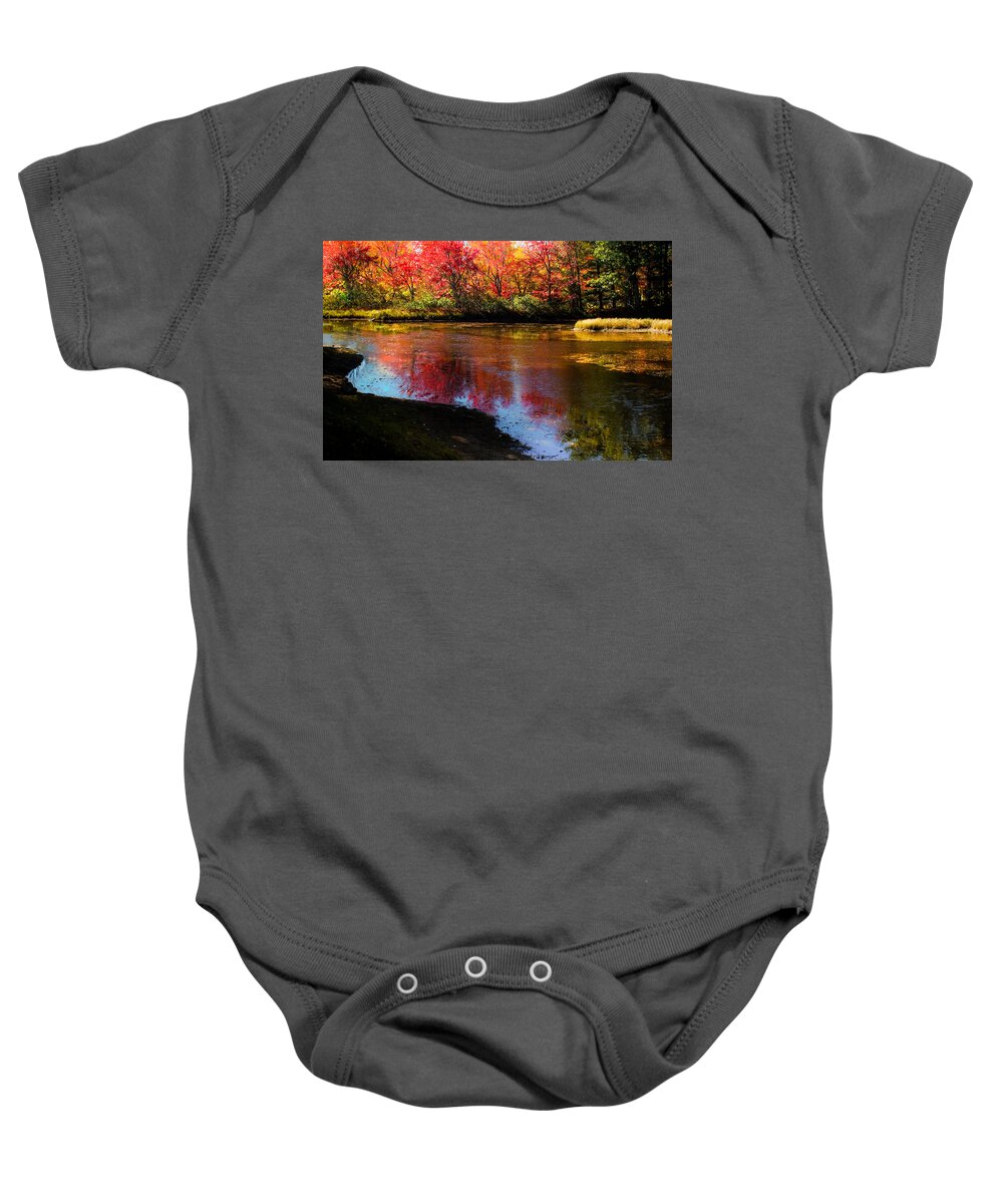 Maine Waterscapes Baby Onesie featuring the photograph When Autumn Flows by Karen Wiles