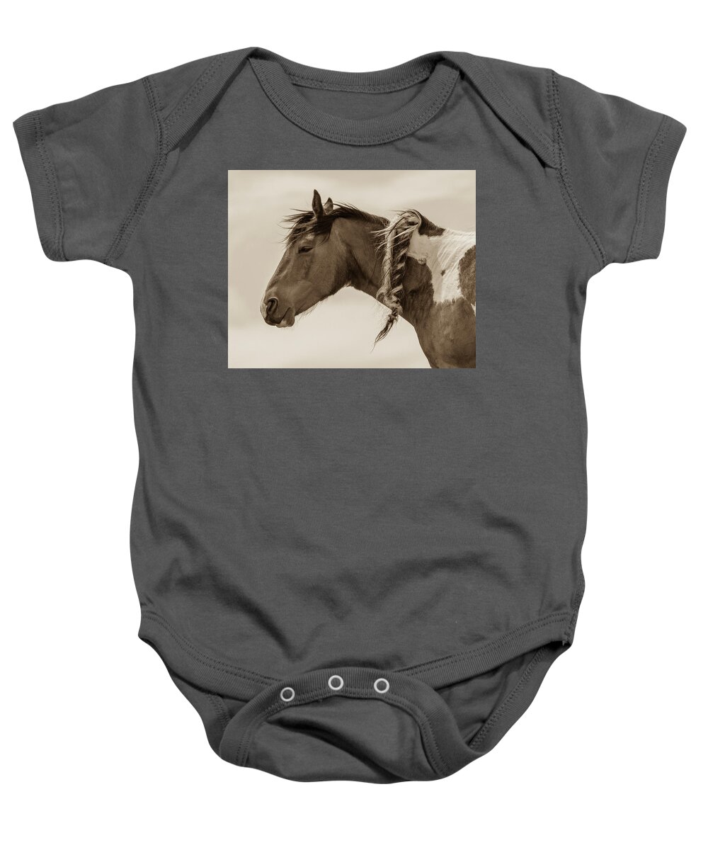 Wild Horses Baby Onesie featuring the photograph Wild Braids 2 by Mary Hone