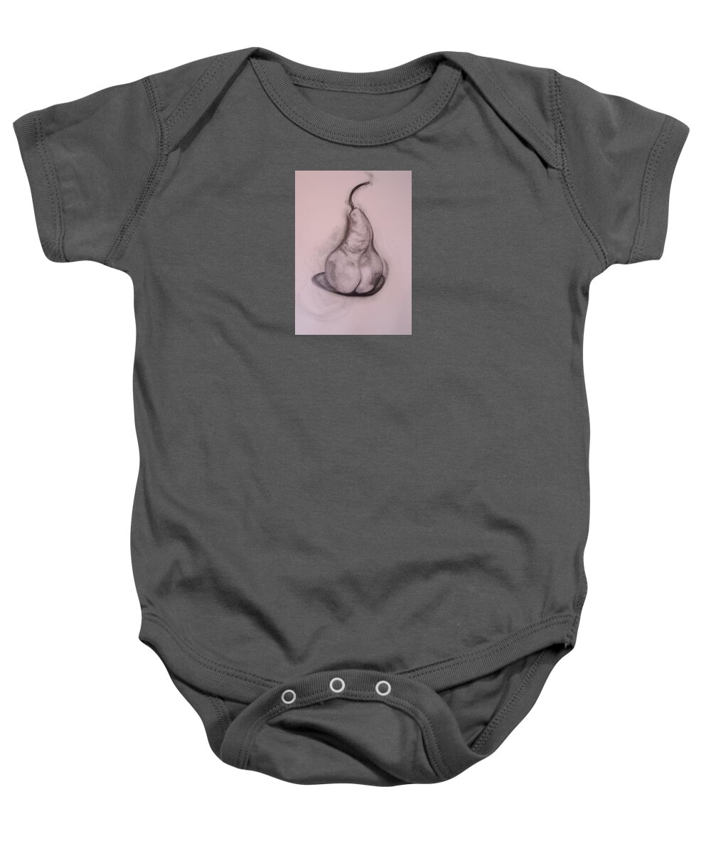 Pear Baby Onesie featuring the drawing Wild Fruit Attitude by Kathleen Tonnesen