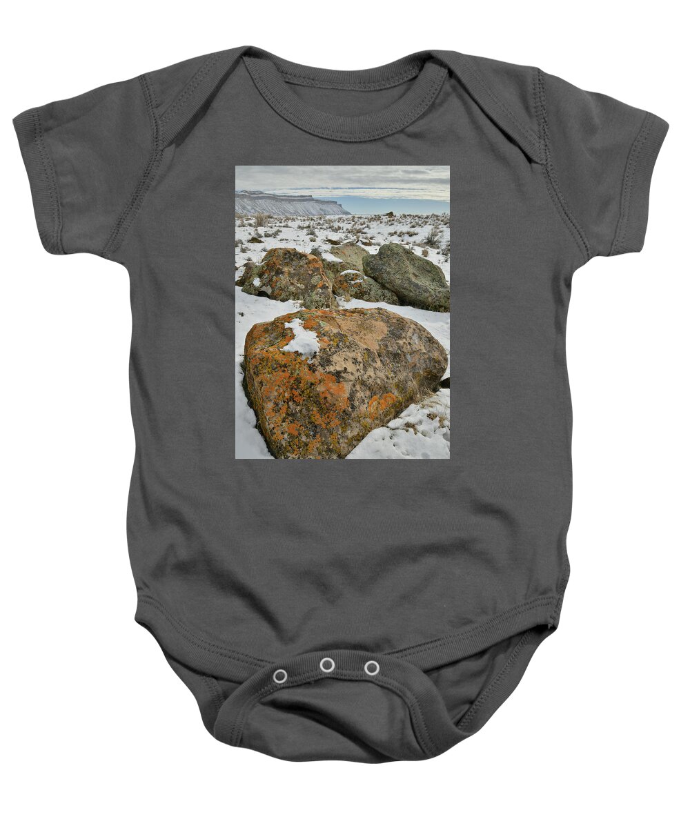 Book Cliffs Baby Onesie featuring the photograph Winter Morning in the Book Cliffs by Ray Mathis