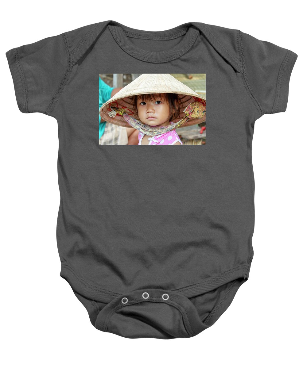 Asia Baby Onesie featuring the photograph Young girl in rural Vietnam by Karen Foley