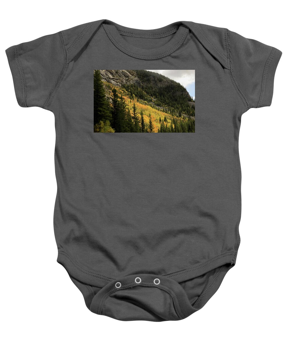 Autumn Colors In The Canadian Rockies Baby Onesie featuring the photograph Autumn Colors In The Canadian Rockies #1 by Dan Sproul