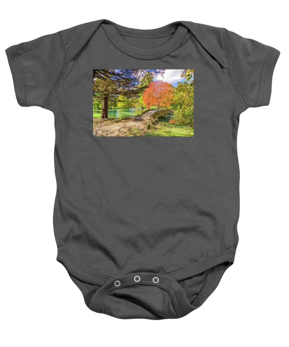Autumn Baby Onesie featuring the photograph Autumn Lights #1 by Cathy Donohoue