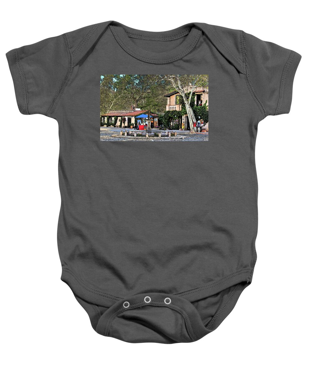 Paintings Baby Onesie featuring the photograph Autumn Morning at Tlaquepaque #2 by Al Judge
