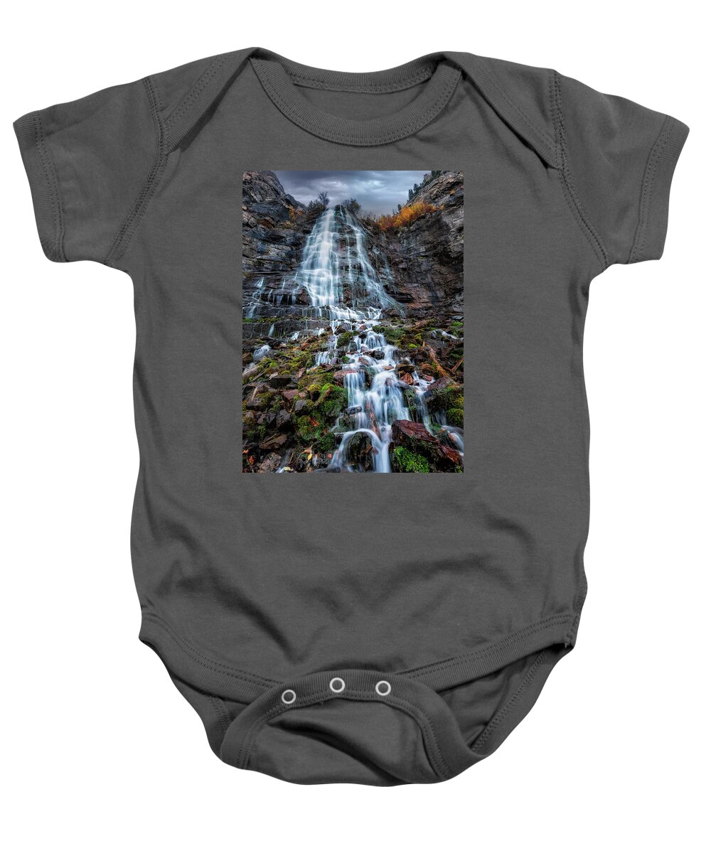 Utah Baby Onesie featuring the photograph Bridal Veil Falls, Utah #1 by Michael Ash