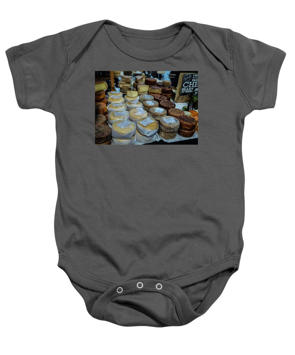 Cheese Baby Onesie featuring the photograph Cheese Market by William Dougherty