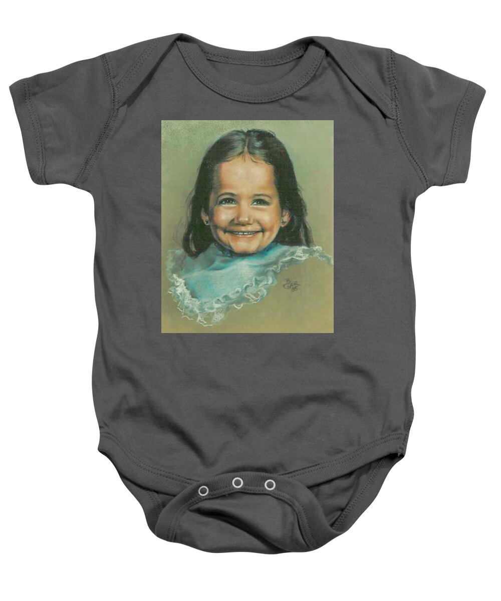 Child Baby Onesie featuring the pastel Dog's Baby Girl by Barbara Keith