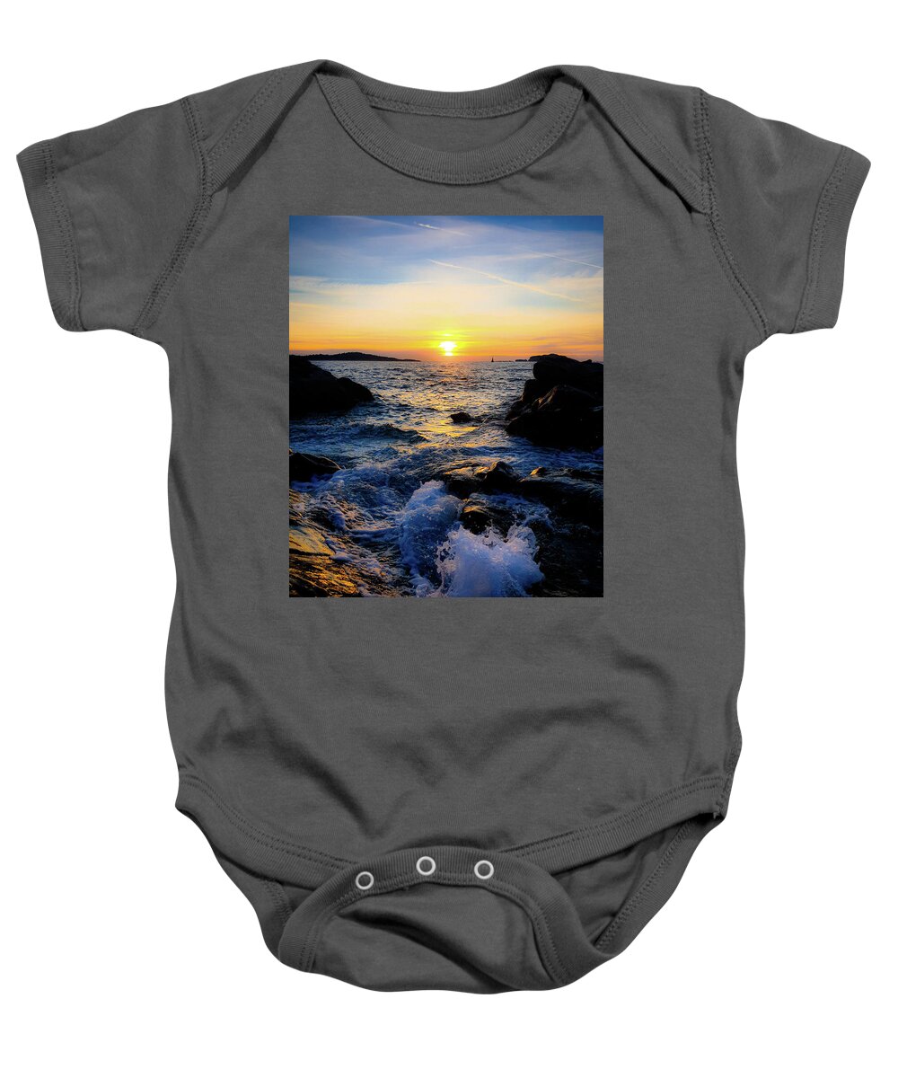 Sunset Baby Onesie featuring the photograph Exhale #1 by Andrea Whitaker