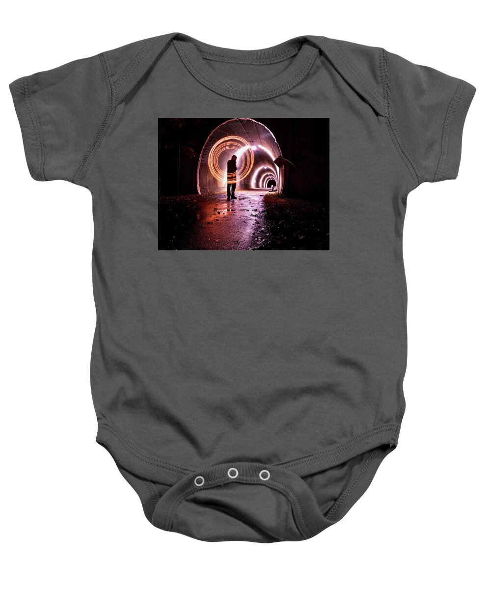 Tunnel Baby Onesie featuring the photograph From Another Dimension #1 by Christina McGoran