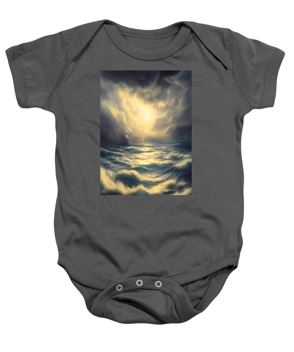 Storm Baby Onesie featuring the digital art Hope on the Horizon #2 by Bonnie Bruno