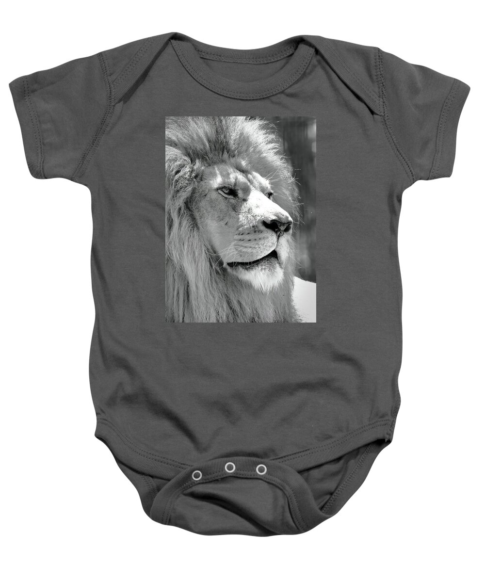Lion Baby Onesie featuring the photograph Is This My Good Side by Lens Art Photography By Larry Trager