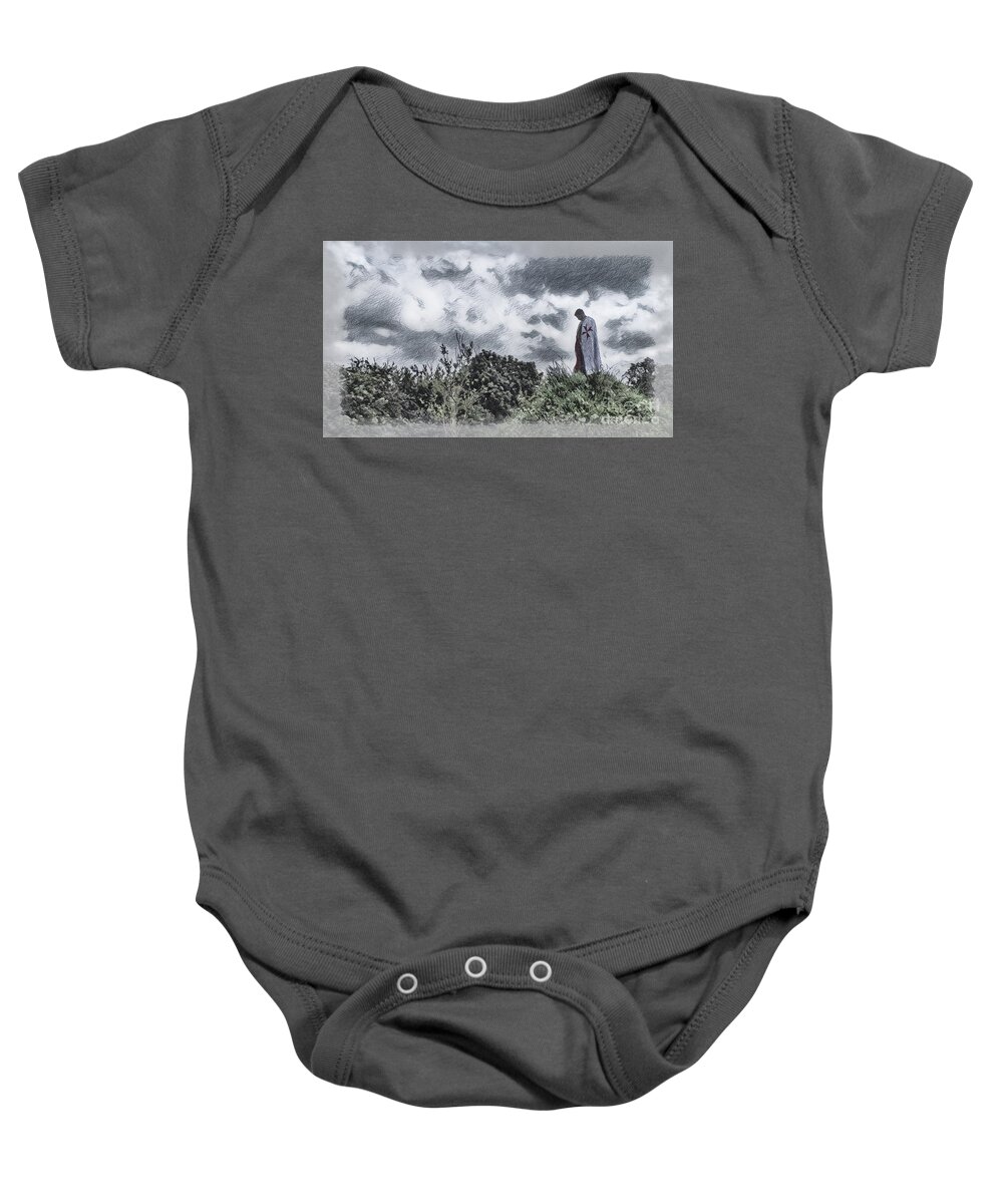 Freemason Baby Onesie featuring the painting Knight Templar #1 by Esoterica Art Agency
