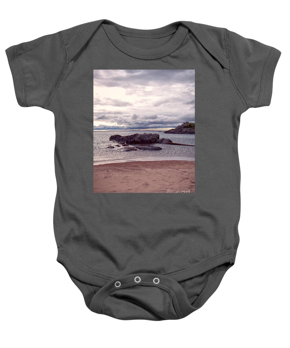 Marquette Baby Onesie featuring the photograph Lake Superior Islands #1 by Phil Perkins