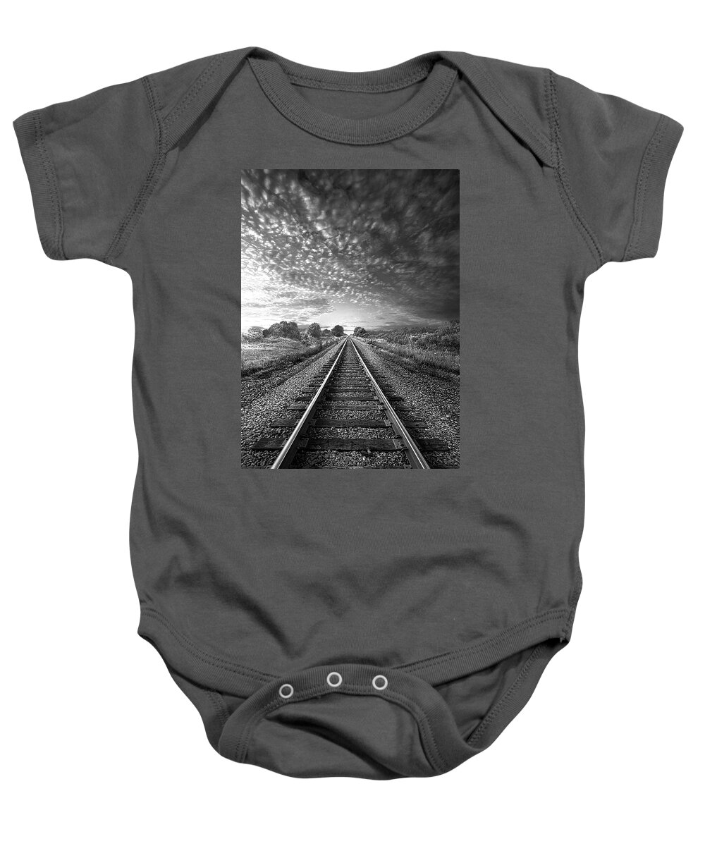 Train Tracks Baby Onesie featuring the photograph On A Train Bound For Nowhere #1 by Phil Koch