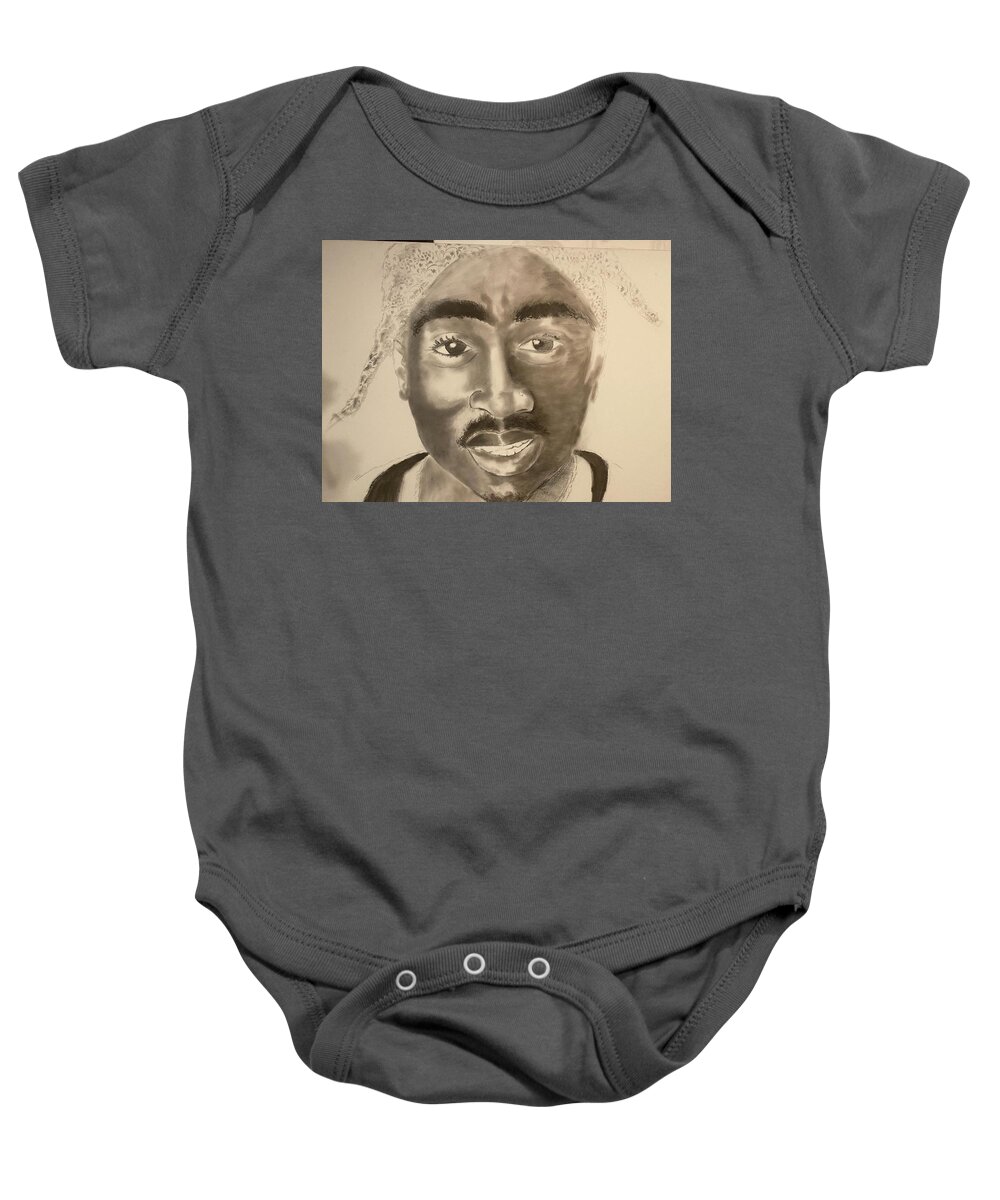  Baby Onesie featuring the drawing PAC by Angie ONeal