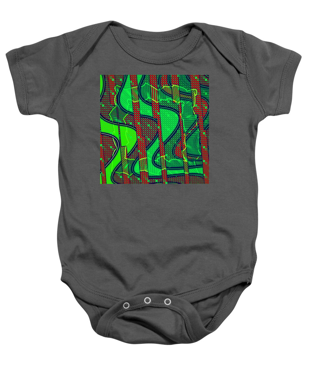 Abstract Baby Onesie featuring the digital art Pattern 44 #1 by Marko Sabotin