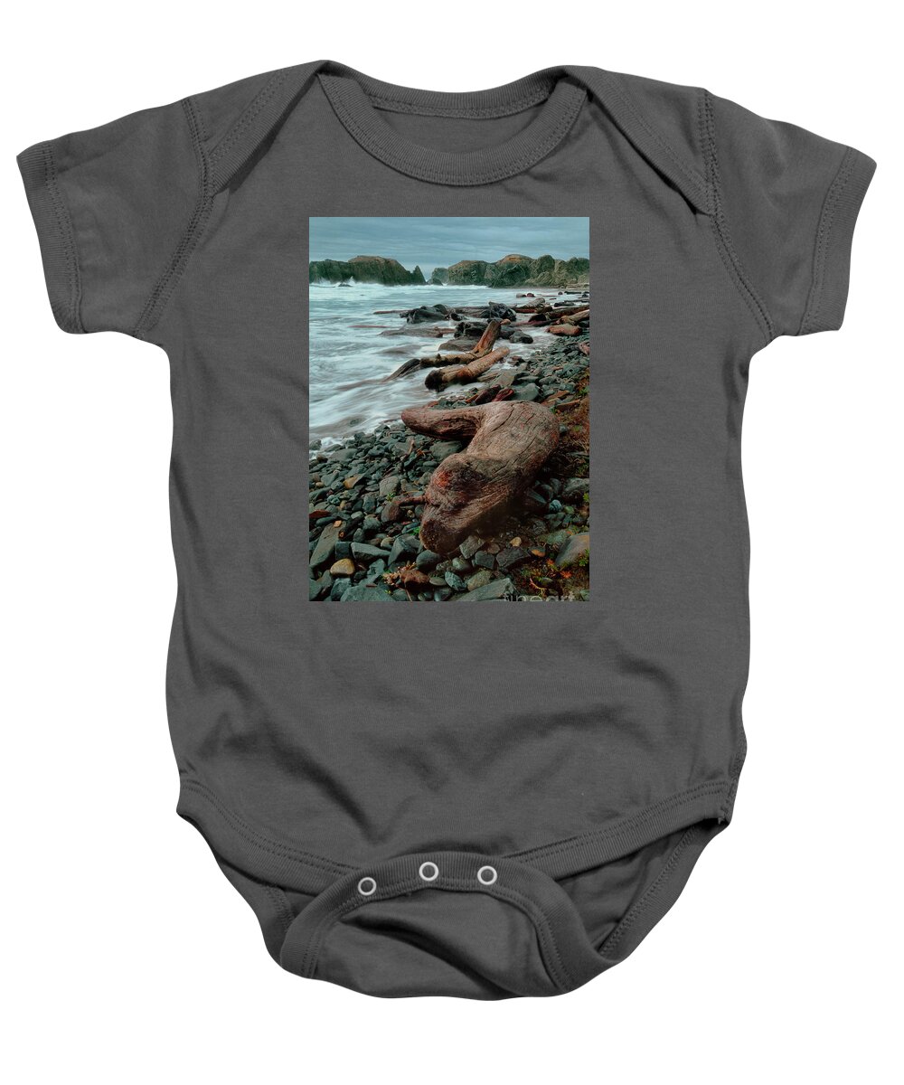 Dave Welling Baby Onesie featuring the photograph Storm Surf Bandon Beach Oregon by Dave Welling