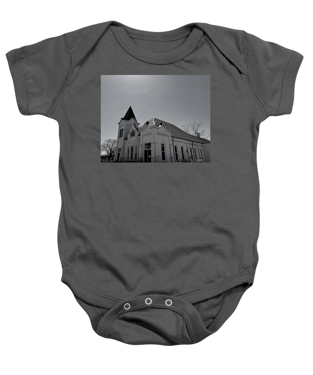 Church Baby Onesie featuring the photograph The Light BW by Lee Darnell