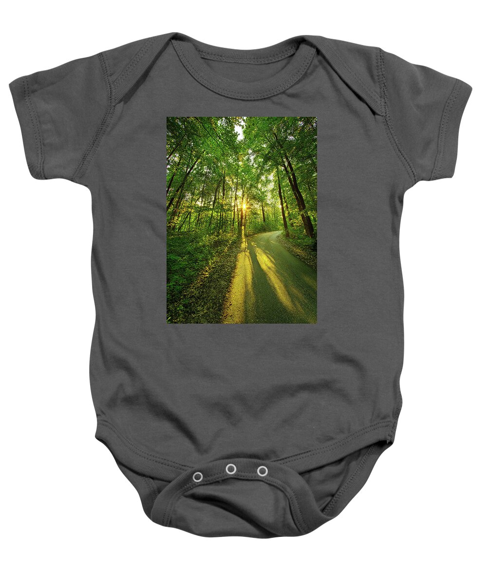 Mood Baby Onesie featuring the photograph To The Place I Belong #1 by Phil Koch