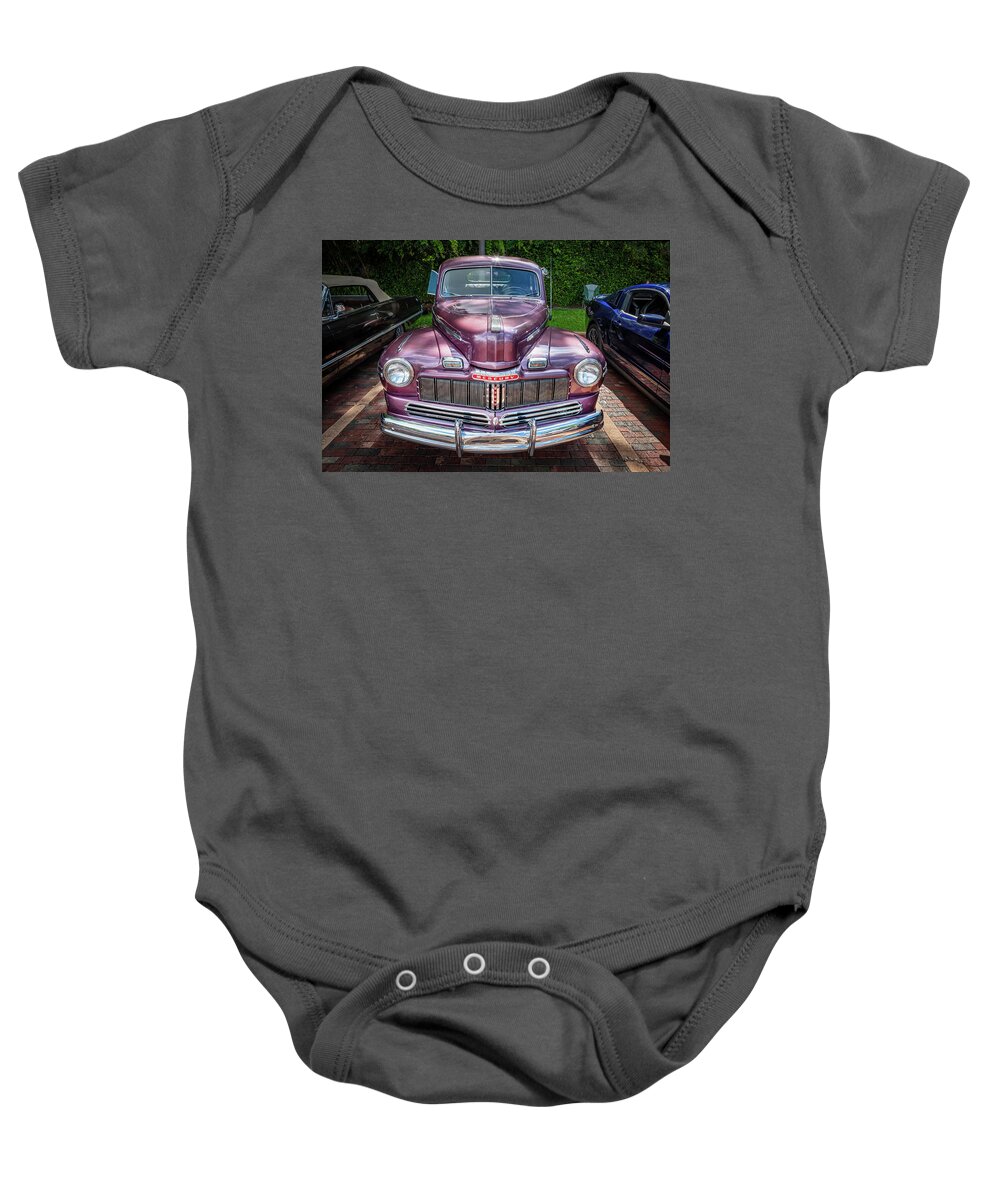 1946 Mercury 2 Door Club Coupe Baby Onesie featuring the photograph 1946 Mercury 2 Door Club Coupe X100 by Rich Franco