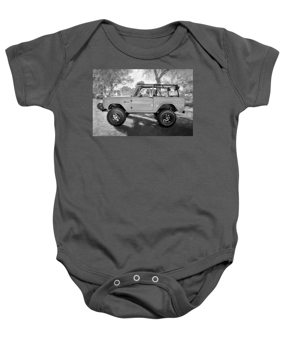 1972 Wind Blue Ford Bronco Baby Onesie featuring the photograph 1972 Wind Blue Ford Bronco X105 by Rich Franco