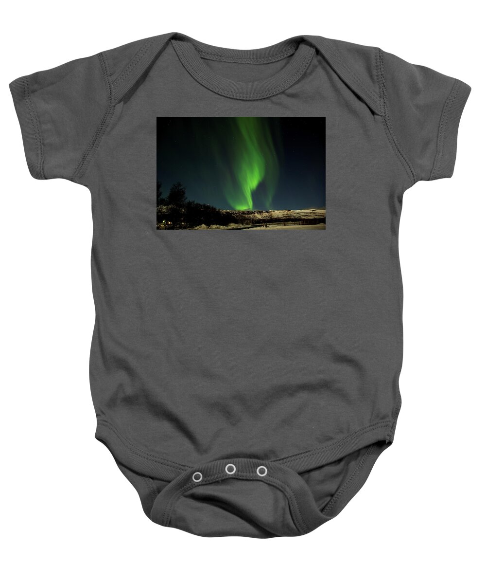 Northern Baby Onesie featuring the photograph Aurora borealis #2 by Robert Grac