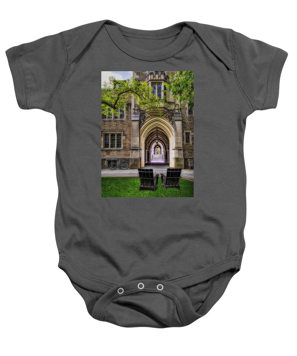 Princeton University Baby Onesie featuring the photograph Campbell Hall Princeton University #2 by Susan Candelario