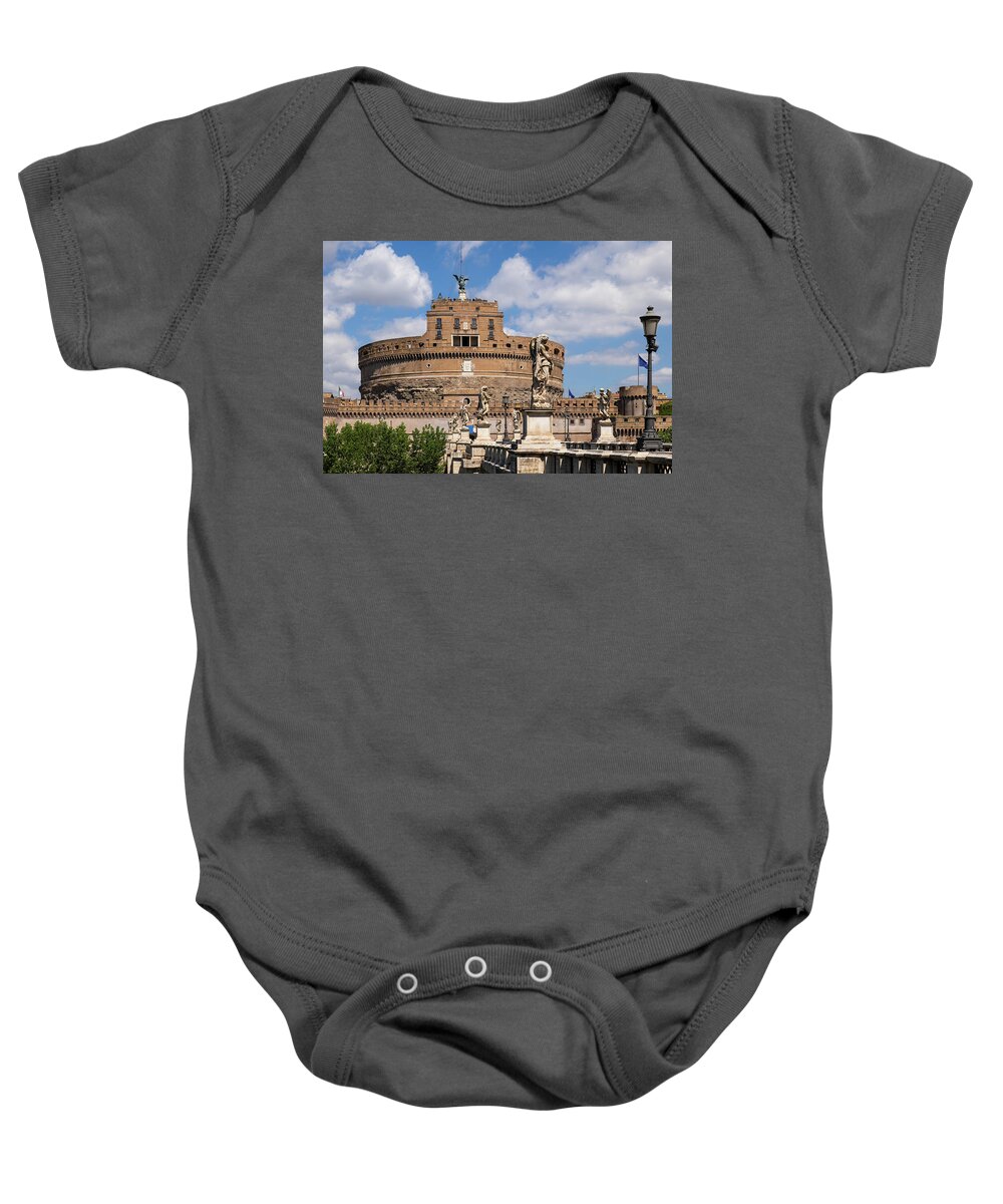 Castel Baby Onesie featuring the photograph Castle of the Holy Angel in Rome #2 by Artur Bogacki
