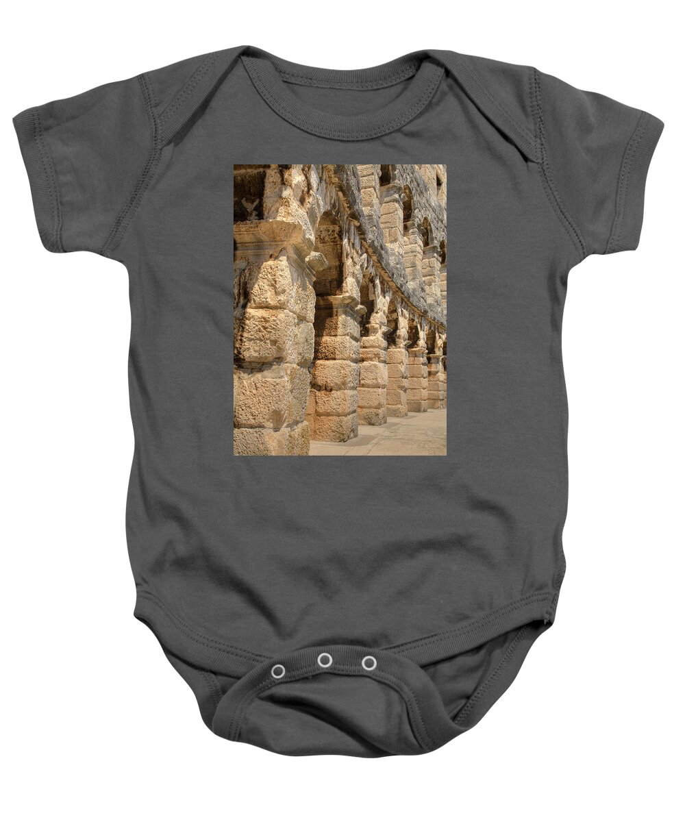 Colosseum Baby Onesie featuring the photograph Colosseum in pula, Croatia #2 by Ian Middleton