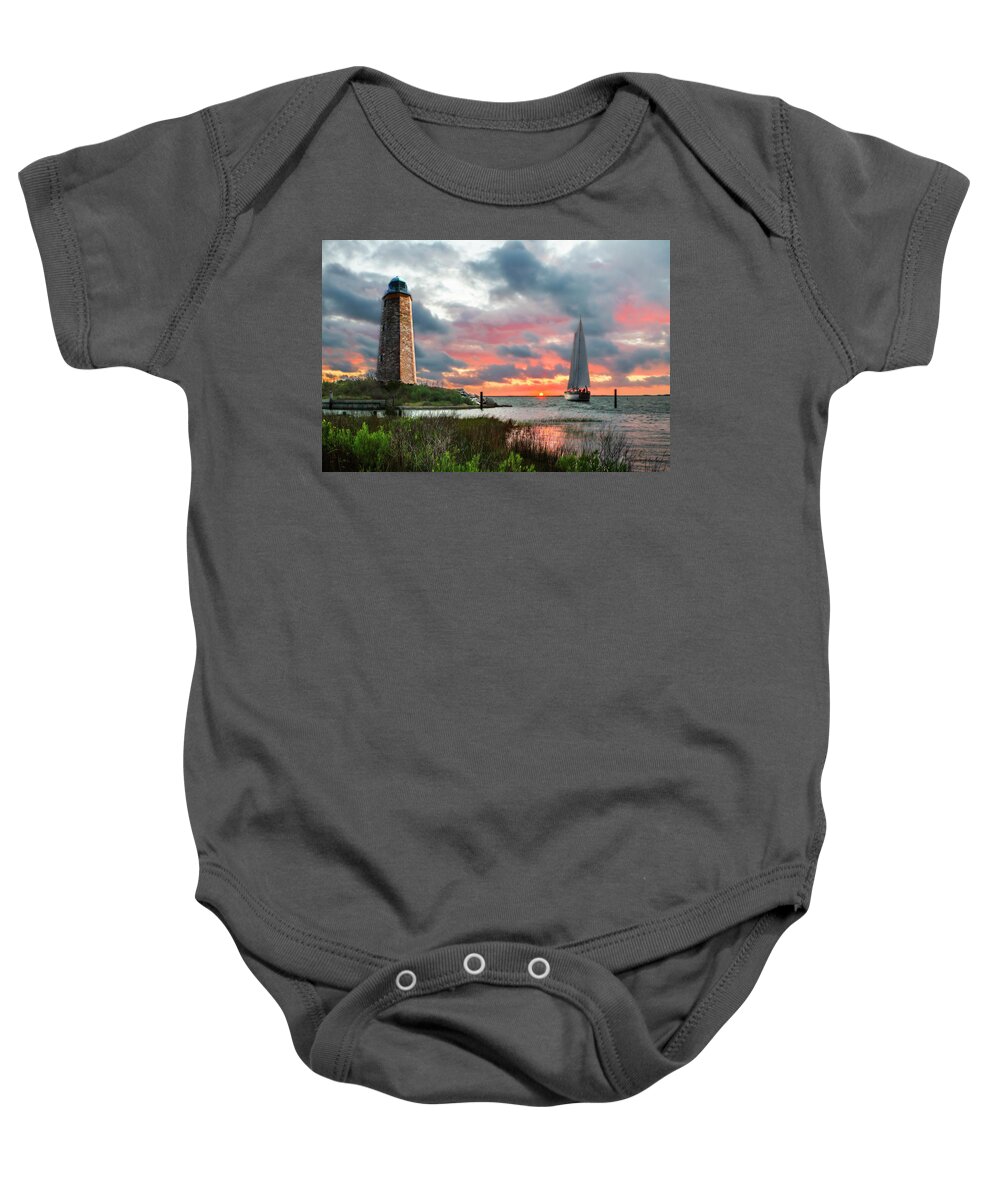 Color Baby Onesie featuring the photograph East Bay Sunrise -1 #2 by Alan Hausenflock