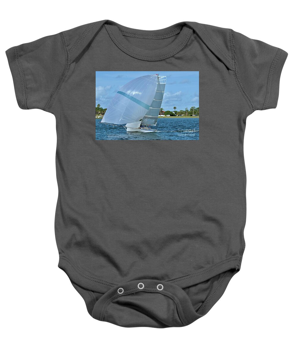 Csne5 Baby Onesie featuring the photograph High School Sailing Championships. #3 by Geoff Childs