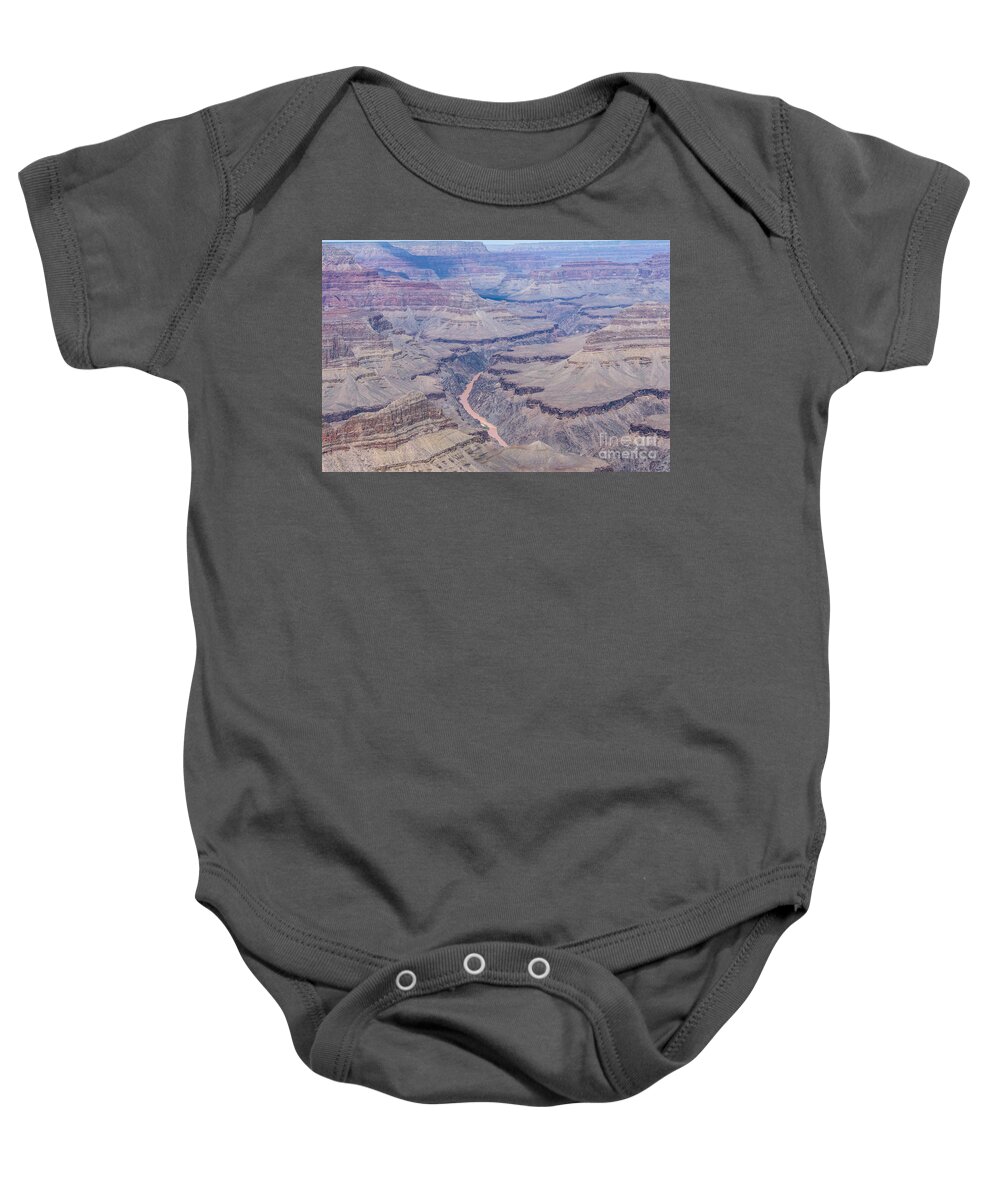 The Grand Canyon And Colorado River Baby Onesie featuring the digital art The Grand Canyon and Colorado River by Tammy Keyes