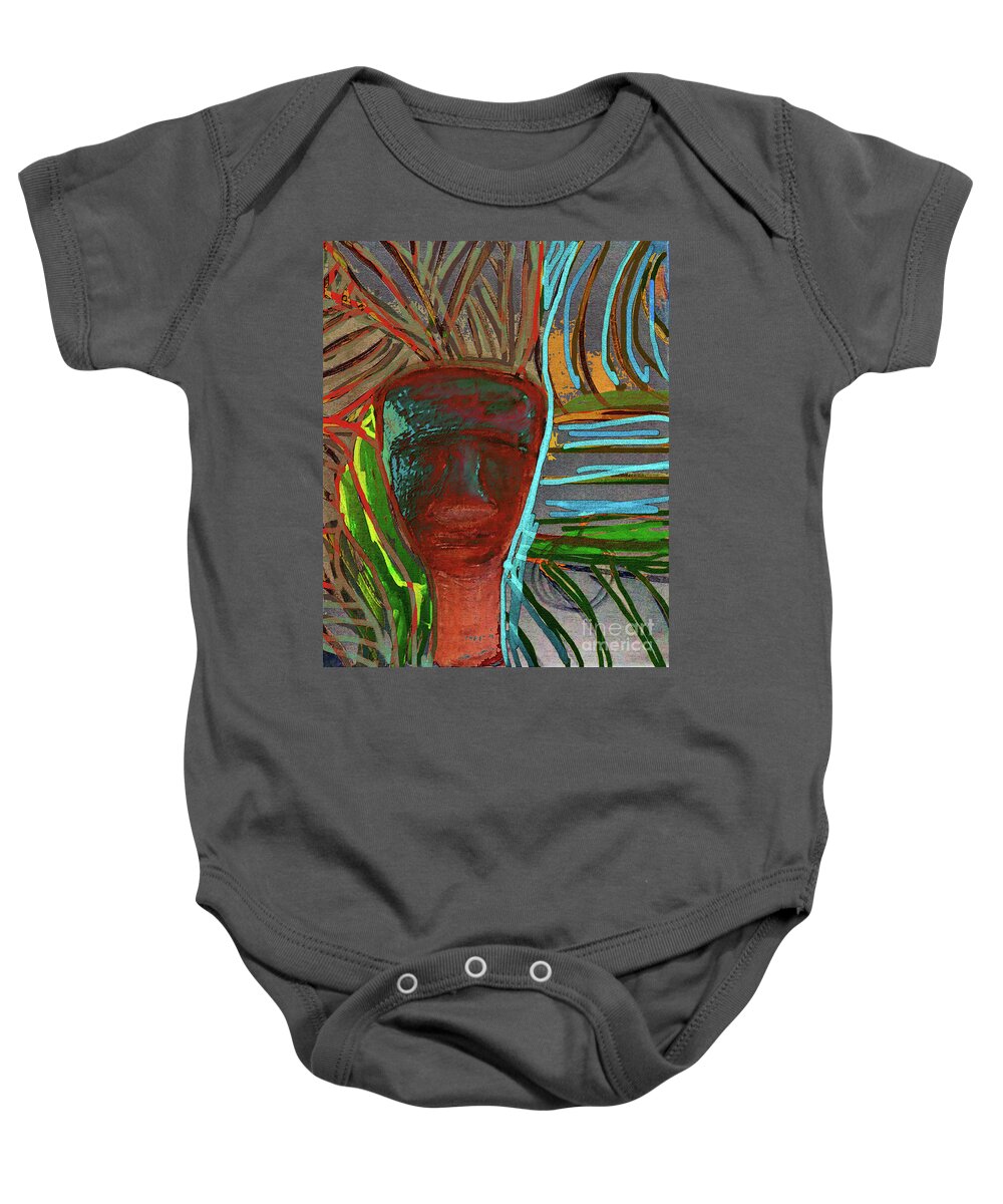 Masks Baby Onesie featuring the painting 2020 I love your way by Alexandra Vusir