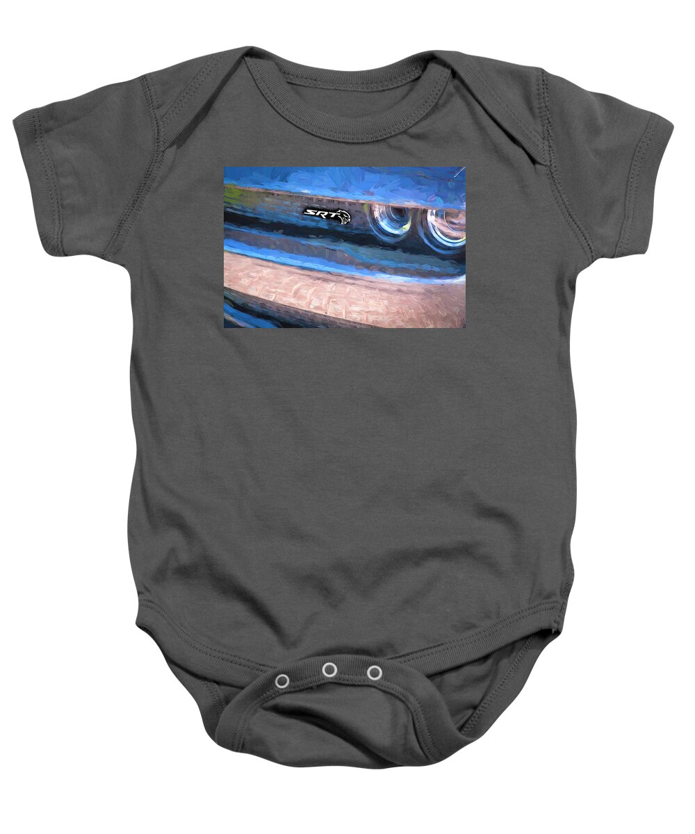 2022 Silver Dodge Srt Hellcat Redeye Challenger Baby Onesie featuring the photograph 2022 Grey Dodge SRT Hellcat Redeye Challenger X107 by Rich Franco