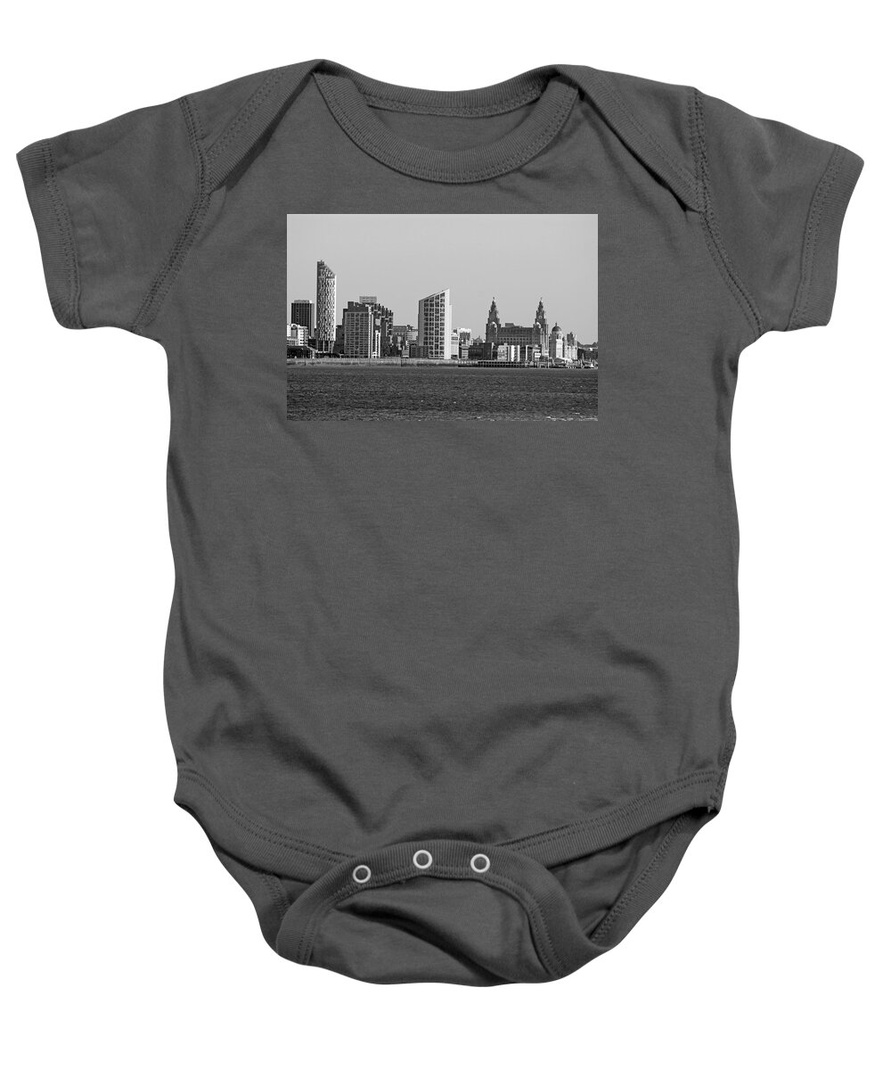 Wirral Baby Onesie featuring the photograph 29/09/13 NEW BRIGHTON. The Liverpool Waterfront. by Lachlan Main