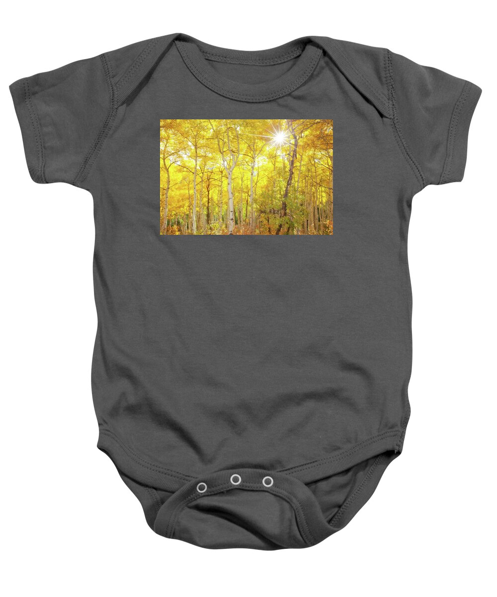 Aspens Baby Onesie featuring the photograph Aspen Morning #3 by Darren White