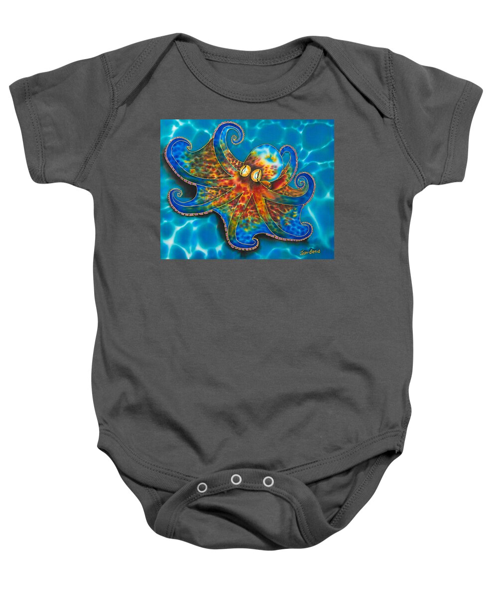 Jean-baptiste Design Baby Onesie featuring the painting Caribbean Octopus #3 by Daniel Jean-Baptiste