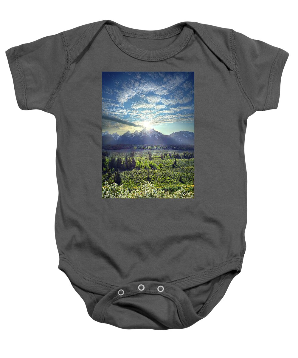 Light Baby Onesie featuring the photograph The Grand Tetons #4 by Phil Koch
