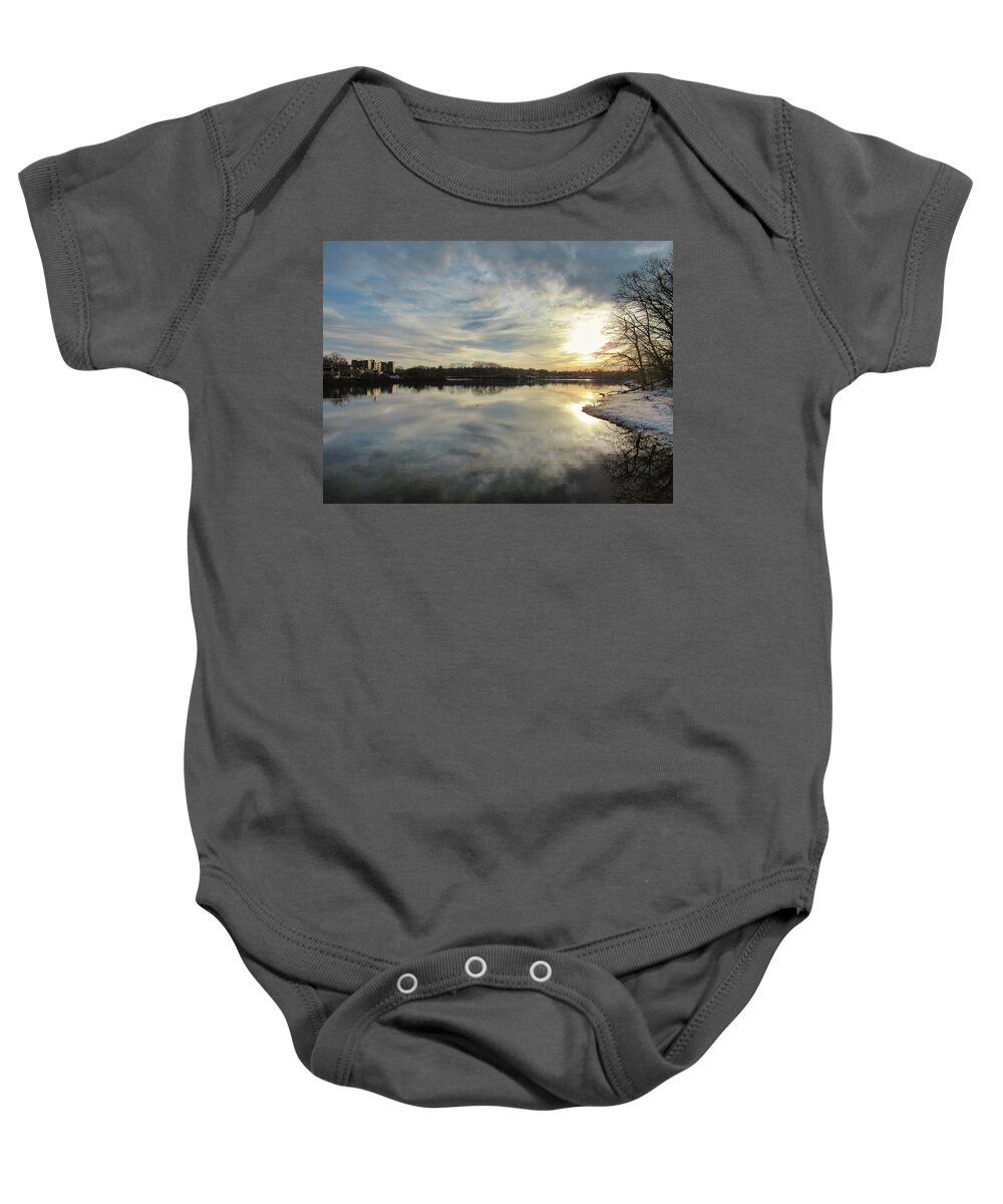 River Baby Onesie featuring the photograph The Bass River at Dawn #38 by Scott Hufford