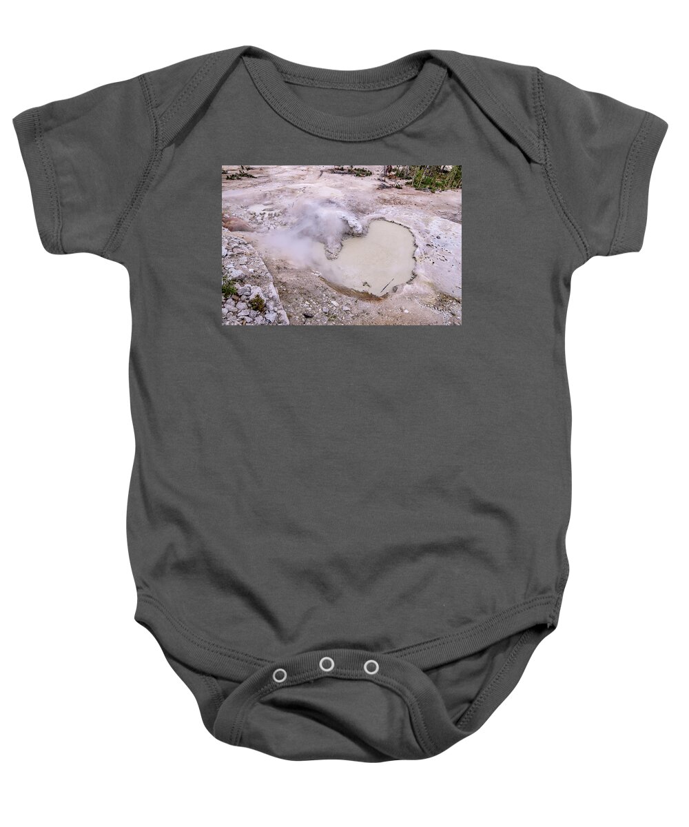 Usa Baby Onesie featuring the photograph Hot Spring And Geiser In Yellowstone National Par #4 by Alex Grichenko