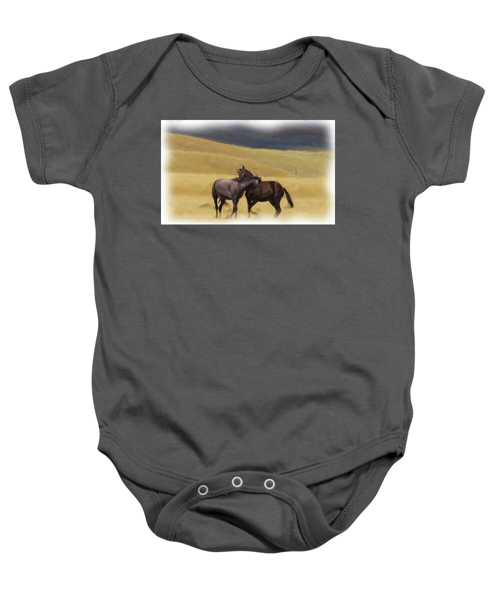 Horse Baby Onesie featuring the photograph Stallions #4 by Laura Terriere