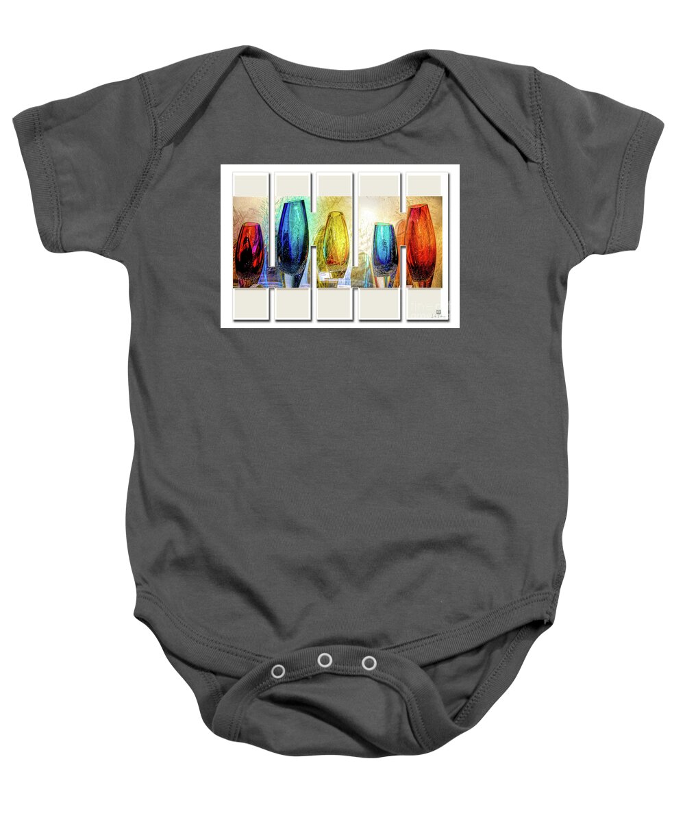 Glass Baby Onesie featuring the digital art 5 Glasses by Deb Nakano