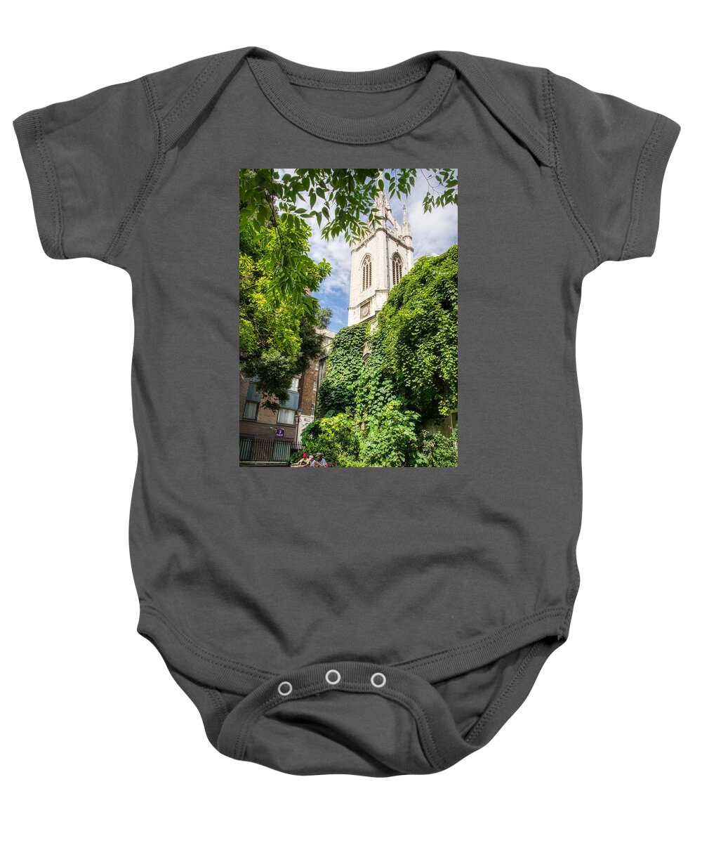 Church Baby Onesie featuring the photograph St Dunstan In The East #6 by Raymond Hill