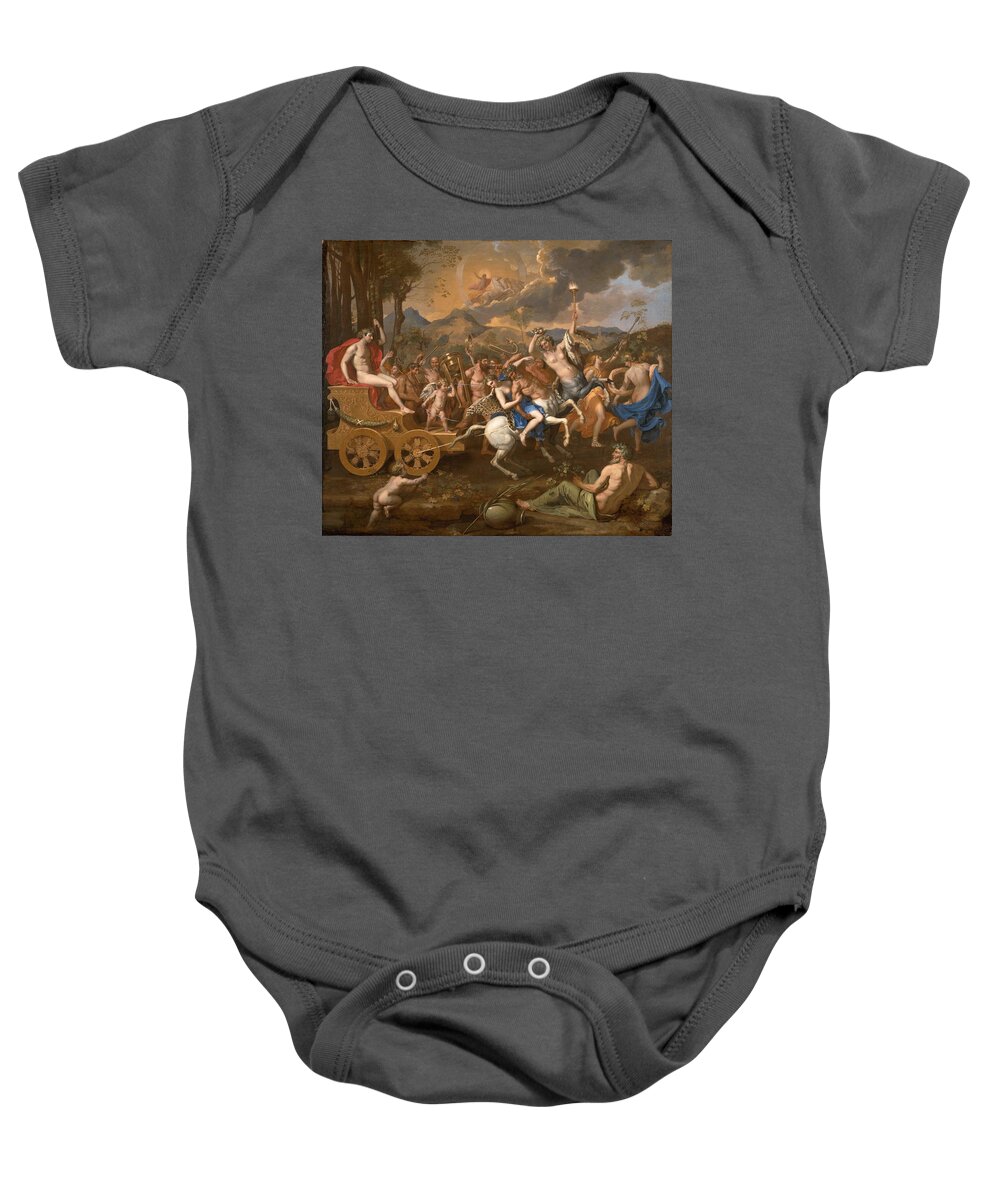 Triumph Baby Onesie featuring the painting The Triumph of Bacchus #6 by Nicolas Poussin