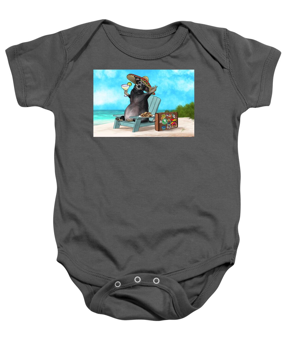 6095 Baby Onesie featuring the drawing 6095 Morrigan by John LaFree